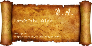 Maróthy Alex névjegykártya