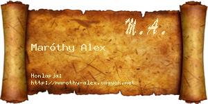 Maróthy Alex névjegykártya